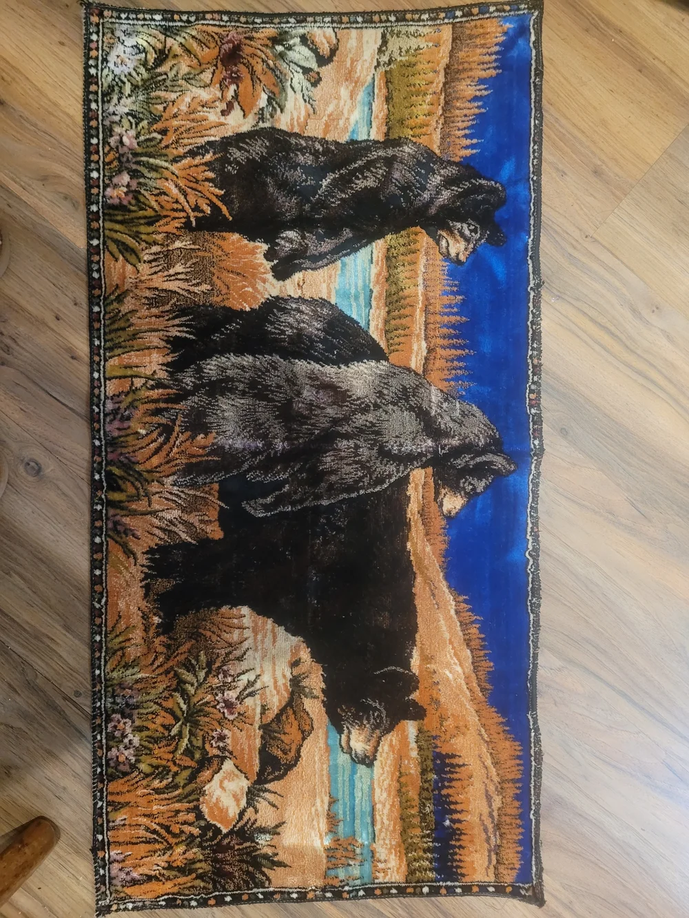Vintage Bear Tapestry Rug 38x20 Inches (A1)